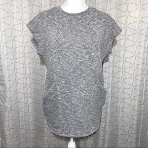 MANGO Gray Short Sleeve Tunic Top